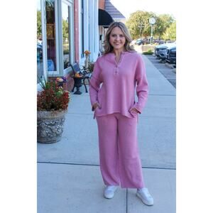 FREE PEOPLE Hailee Sweater & Pants Purple Set Size XS NWT